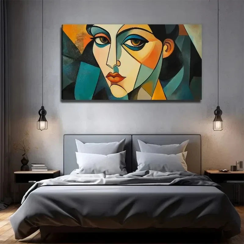 A Woman's Face Suitable Wall Art Canvas Office Home Room Framed 120x60cm