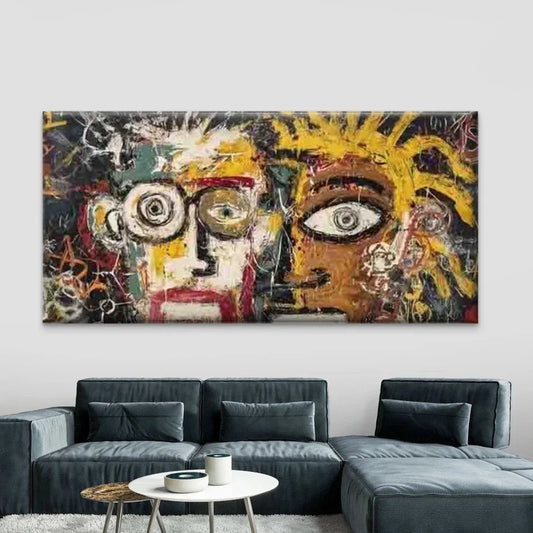 Abstract Figure Eyes Wall Art Canvas Office Home Room Framed 120x60cm