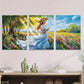 3pcs Elegant Woman in Nature Wildflowers Tree Wall Art Set Canvas Framed 40x60cm - High Quality Print 100% Australian Made Wall Canvas Ready to Hang