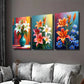 3pcs Vibrant Lily Flower Triptych Modern Classic  Wall Art Set Canvas Framed 40x60cm - High Quality Print 100% Australian Made Wall Canvas Ready to Hang
