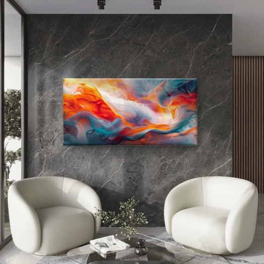 Abstract With Ethereal Light Wall Art Canvas Office Home Room Framed 80x45cm