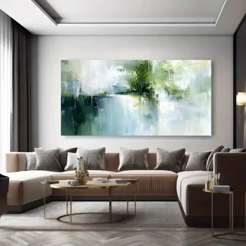 Minimalist Tree & Lake Scene Wall Art Canvas Office Home Room Framed 120x60cm