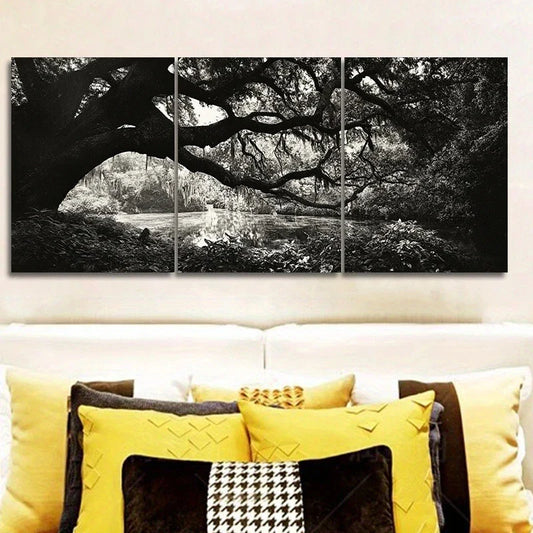 3pcs Black Forest Big Trees Nature Metal Print Ready to Hang Art