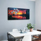 White Orchid & Urban Skyline Wall Art Canvas Office Home Room Framed 120x60cm