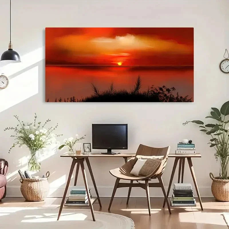 Modern Classic Retro Decor Wall Art Canvas Office Home Room Framed 80x45cm