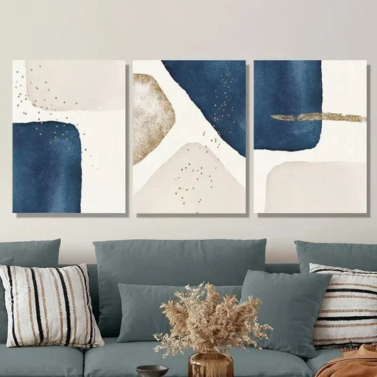 3pcs Abstract Watercolor Ink Painting Metal Print Ready to Hang Art