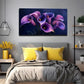 Vibrant Botanical Deep Purple Wall Art Canvas Office Home Room Framed 120x60cm