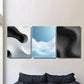 3pcs Modern Abstract Geometric Wave Patterns Metal Print Ready to Hang Art