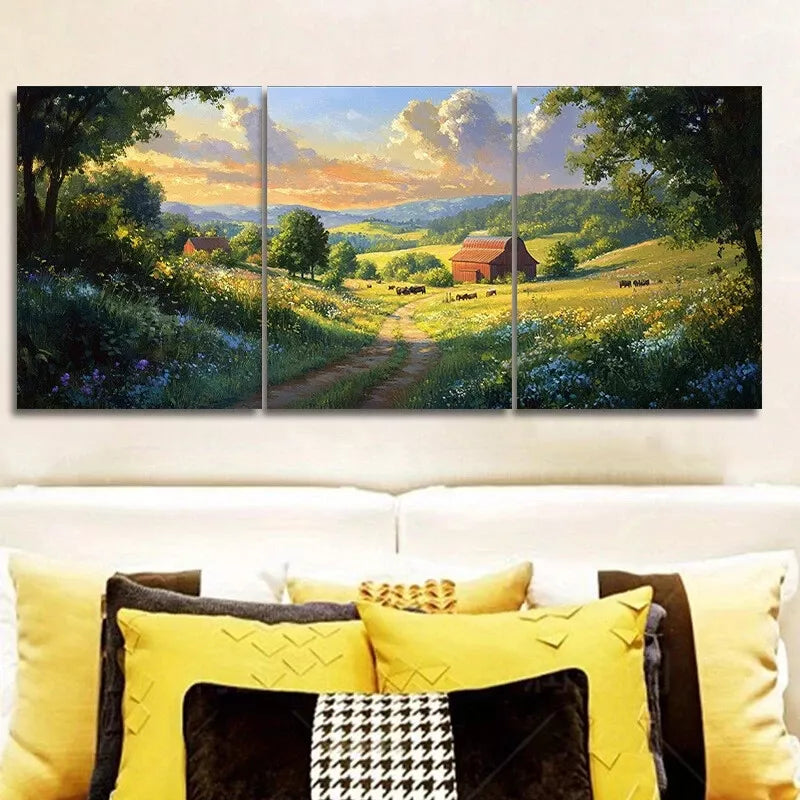 3pcs Rural scene Natural Wall Art Set Canvas Framed 40x60cm - High Quality Print 100% Australian Made Wall Canvas Ready to Hang