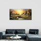 Rivers Villages Nature Wall Art Canvas Office Home Room Framed 80x45cm