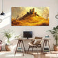 Ancient Castles & Flocks Birds Wall Art Canvas Office Home Room Framed 120x60cm