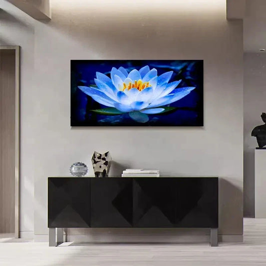 Elegant For Lotus Blue Water Wall Art Canvas Office Home Room Framed 120x60cm