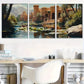 3pcss  beautiful Oriental Oasis Landscape  Wall Art Set Canvas Framed 40x60cm - High Quality Print 100% Australian Made Wall Canvas Ready to Hang
