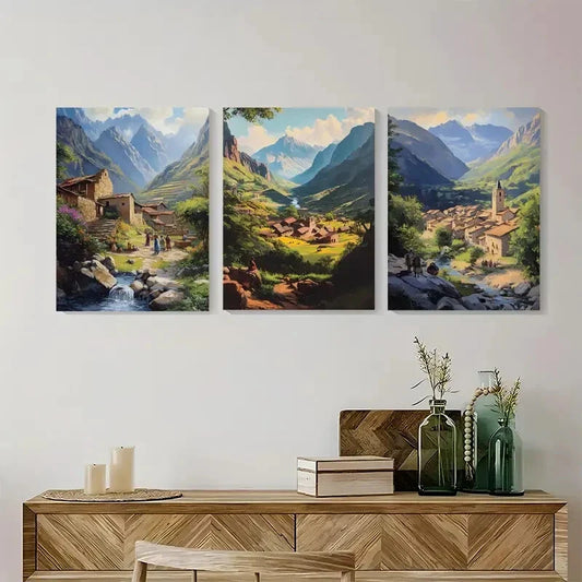 3pcs Kurdish Countryside Scebery Metal Print Ready to Hang Art