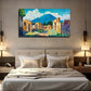 Ancient Ruins Landscape Wall Art Canvas Office Home Room Framed 80x45cm