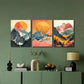 3pcs Abstract Sunset Mountain Wall Art Set Canvas Framed 40x60cm - High Quality Print 100% Australian Made Wall Canvas Ready to Hang