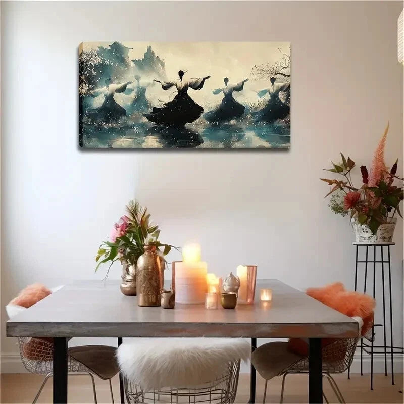Ancient Buildings Dancing Wall Art Canvas Office Home Room Framed 120x60cm