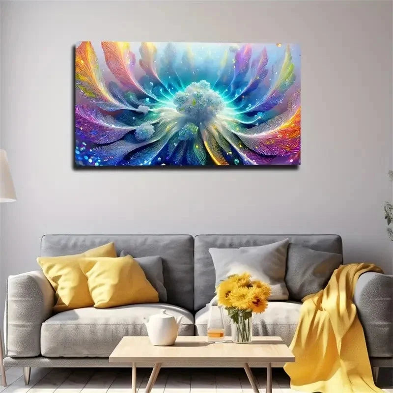 Vibrant Abstract Explosion Wall Art Canvas Office Home Room Framed 120x60cm