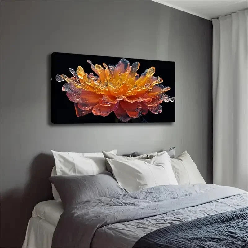 The Shape Of Water Droplets Wall Art Canvas Office Home Room Framed 120x60cm