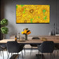 Vibrant Yellow Sunflower Wall Art Canvas Office Home Room Framed 80x45cm
