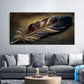 Large Feather Black Light Wall Art Canvas Office Home Room Framed 120x60cm