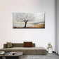 The White Tree Middle Field Wall Art Canvas Office Home Room Framed 120x60cm