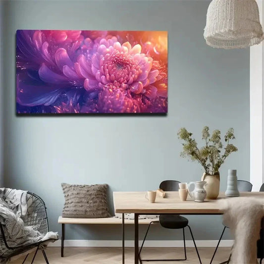 Crystal Clear Flower Wall Art canvas office home room framed 120x60cm