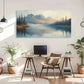 Serene Misty Mountains & Forest Wall Art Canvas Office Home Room Framed 120x60cm