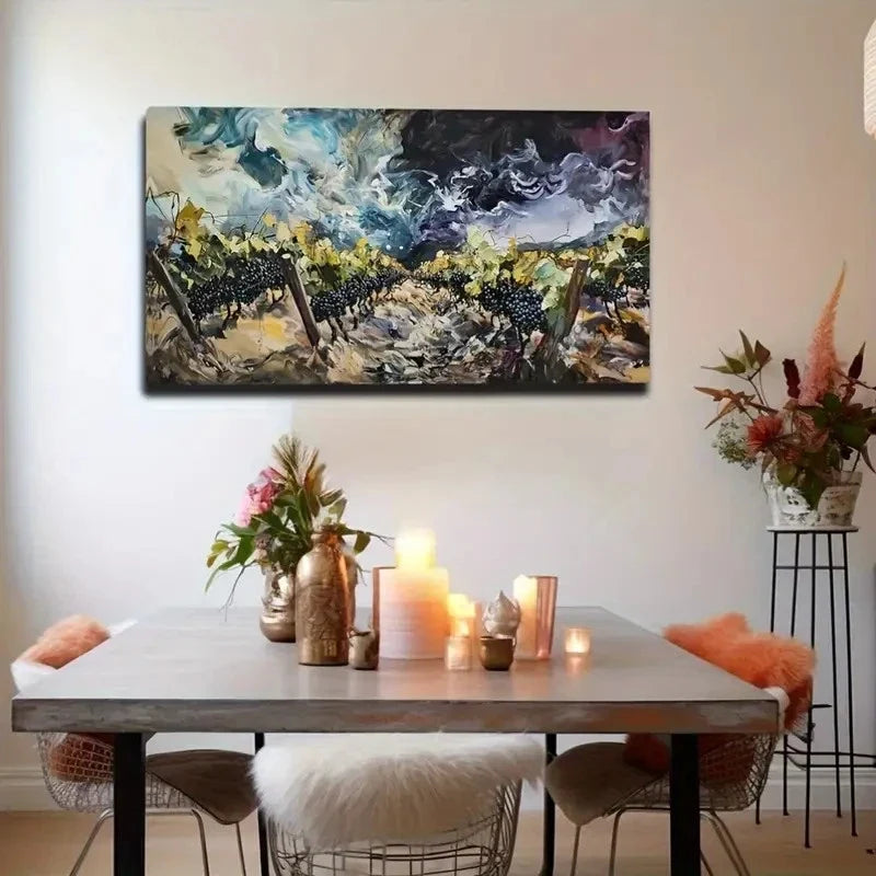 Horrible Umbrella Clouds Wall Art Canvas Office Home Room Framed 120x60cm