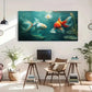 Goldfish Lotus Flower Under Wall Art Canvas Office Home Room Framed 120x60cm