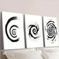 3pcs Black and White Spiral Decoration Wall Art Set Canvas Framed 40x60cm - High Quality Print 100% Australian Made Wall Canvas Ready to Hang