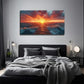 Sunset On The Wooden Bridge Wall Art Canvas Office Home Room Framed 80x45cm