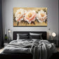 Delicately Painted Peonies Wall Art Canvas Office Home Room Framed 80x45cm