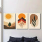 3pcs Modern Abstract Boho Sun, Mountains Metal Print Ready to Hang Art
