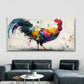 Vibrant Abstract Rooster Wall Art Canvas Office Home Room Framed 120x60cm