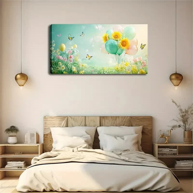 Colorful Balloons Blooming Wall Art Canvas Office Home Room Framed 120x60cm