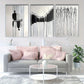 3pcs Black and White Lines Abstract Metal Print Ready to Hang Art