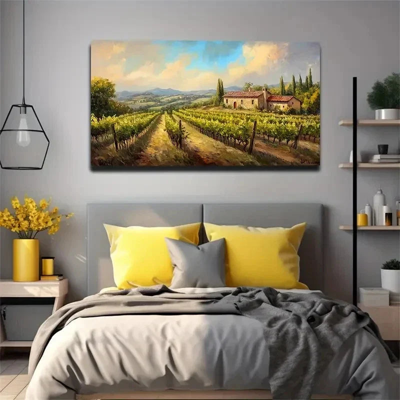 Plantation In The Countryside Wall Art Canvas Office Home Room Framed 120x60cm