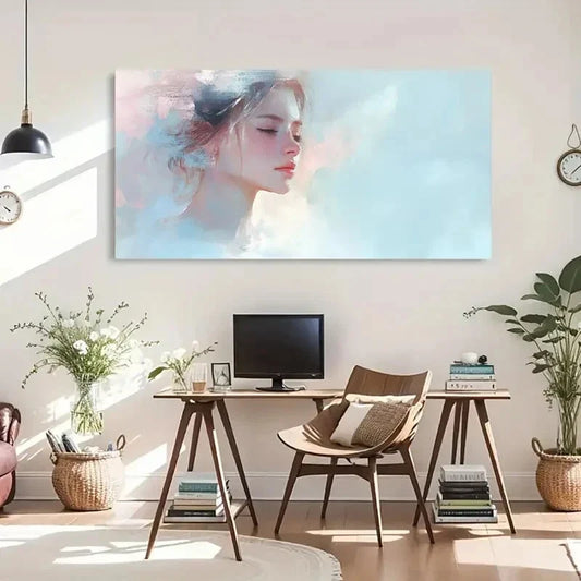 Minimalism White Flower Wall Art Canvas Office Home Room Framed 120x60cm