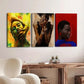 3pcs Fashion Portraits Red & Blue Yellow Green Wall Art Set Canvas Framed 40x60cm - High Quality Print 100% Australian Made Wall Canvas Ready to Hang