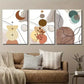 3pcs Modern Abstract Geometric Botanical Leaves Wall Art Set Canvas Framed 40x60cm - High Quality Print 100% Australian Made Wall Canvas Ready to Hang