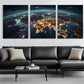 3pcs Connections with Illuminated Cities Perfect Wall Art Set Canvas Framed 40x60cm - High Quality Print 100% Australian Made Wall Canvas Ready to Hang