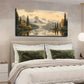 Snow Mountains Misty Pine Tree Wall Art Canvas Office Home Room Framed 120x60cm