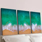 3pcs Summer Season Ocean Waves Landscape Wall Art Set Canvas Framed 40x60cm - High Quality Print 100% Australian Made Wall Canvas Ready to Hang