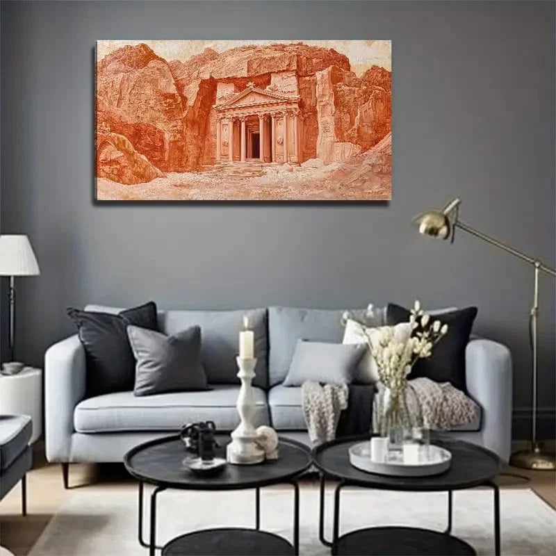 Vibrant Desert Oasis Perfect Wall Art Canvas Office Home Room Framed 80x45cm