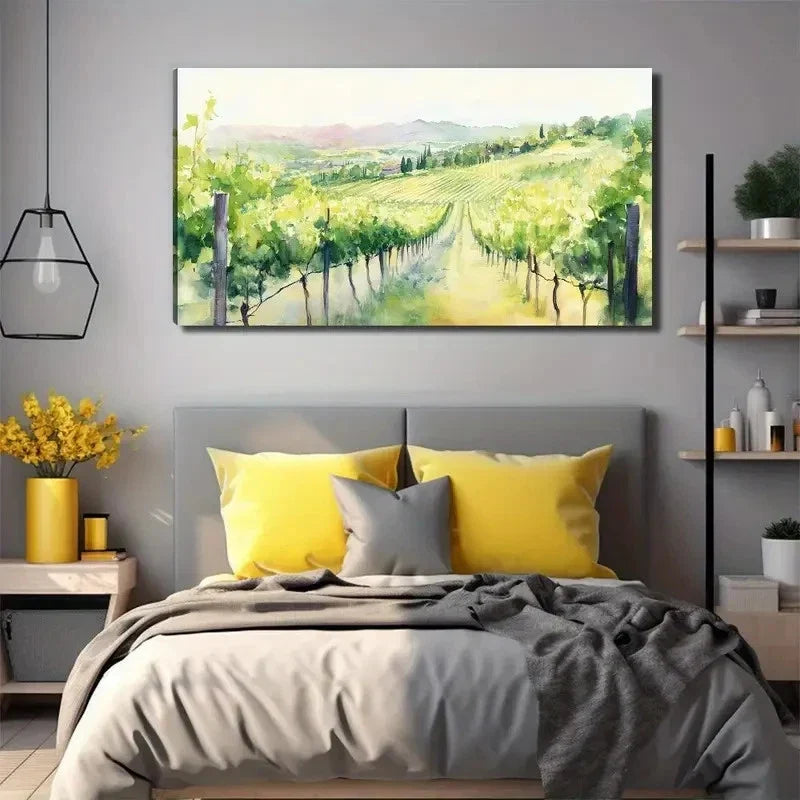 Green Plantation Decorative Wall Art Canvas Office Home Room Framed 120x60cm