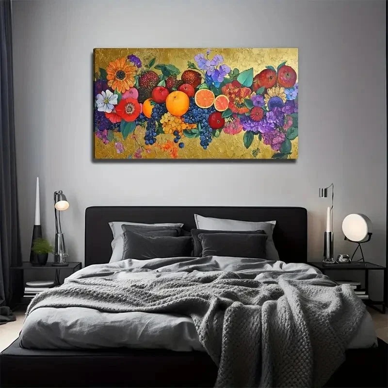 Elegant Flowers Fruits Perfect Wall Art Canvas Office Home Room Framed 120x60cm