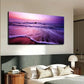Pink & Purple Sunset Ocean Wall Art canvas office home room framed 120x60cm