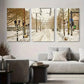 3pcs Snowy Winter Tramway Serene Urban Winter Metal Print Ready to Hang Art