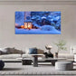 Snowfall & Candle Light Lantern Wall Art Canvas Office Home Room Framed 120x60cm